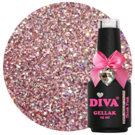 DIVA Gellak Think Glass Pink 15 ml Reflecterend