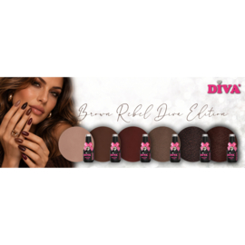 DIVA Gellak Brown Rebel Diva Edition Collection 6x 10 ml  # - met gratis Colorpop Stickers