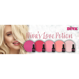 DIVA One Coat Gellak Diva's Love Potion Collection 5x 6 ml  # - met gratis Color Pop stickers