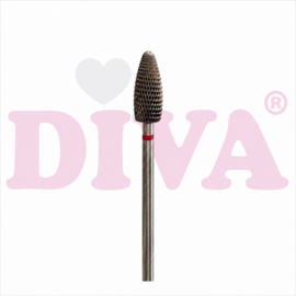DIVA Carbide Freesbit Conisch Afgerond – Rood