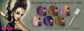 Diva Gellak Cat Eye 6 flesjes naar keuze + gratis Cat Eye Magneet