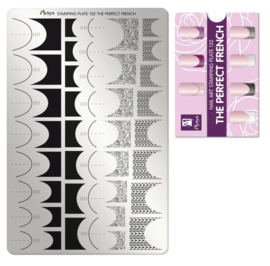 Moyra Stamping Plate 132 The Perfect French met gratis try on sheet