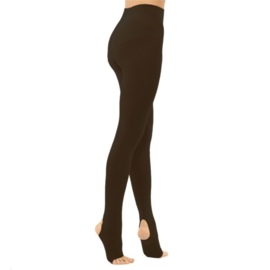IM-0890-Heel and Toeless Tights-Black Microfiber