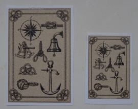 Bord met maritieme voorwerpen  (print)