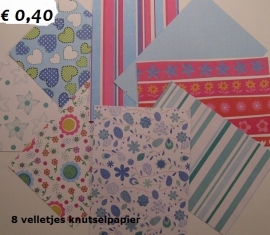 8 velletjes knutselpapier