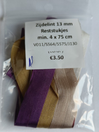 Reststukjes Zijdelint  13 mm