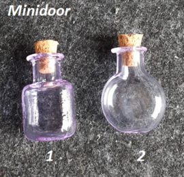 Gekleurd glazen flesje (lila)