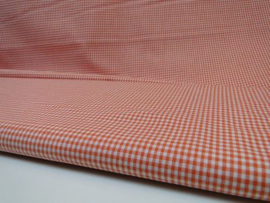 Ruit stof 2 mm - Oranje / Wit