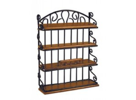 Wandkast, noten/zwart