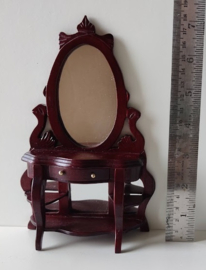 Toilettafel met spiegel (mahonie)
