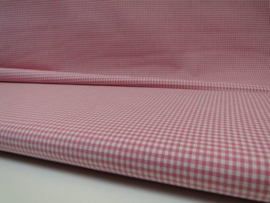 Ruit stof 2 mm -  Rose / Wit