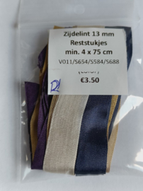 Reststukjes Zijdelint  13 mm