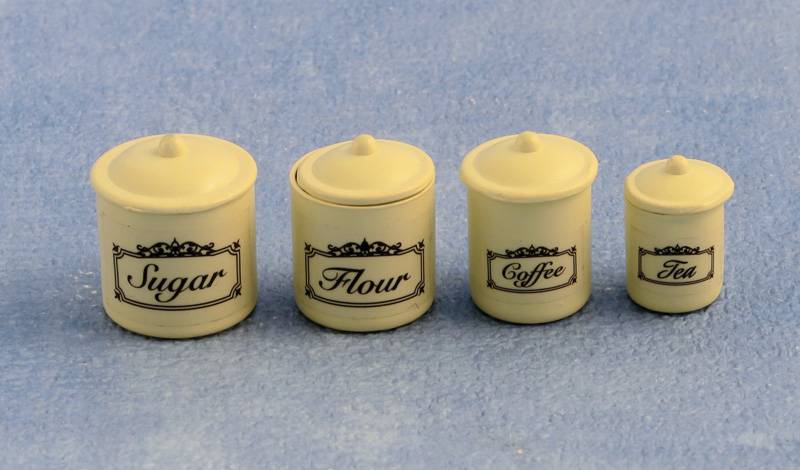 Set van 4 Voorraadpotten (metaal)