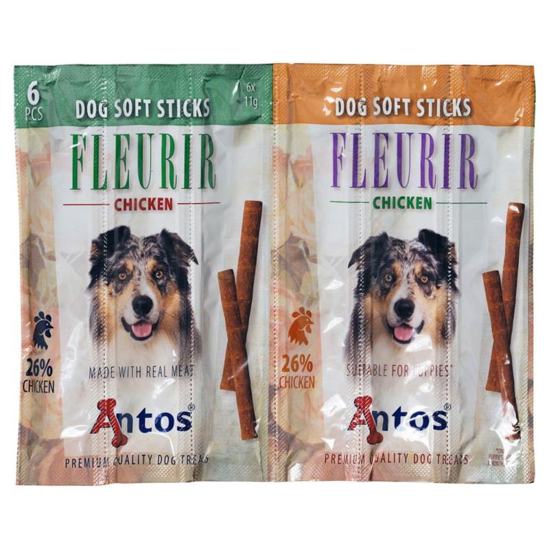 Antos Dog Soft Sticks Fleurir Kip 6 stuks