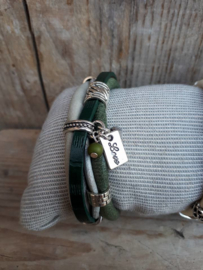 Armband enkel flesgroen