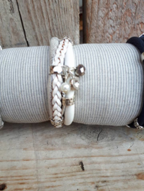 armband leer wit gevlochten 2