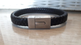 RAW leren armband zwart