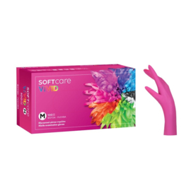 Soft Touch Vivid - Soft Nitril wegwerphandschoenen - Fuchsia - Maat S - 100 stuks