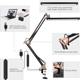1 - LED lamp met tafelKlem [Energieklasse F]