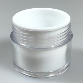 COSMETICA POTJE 50 ML TRANSPARANT MET WITTE BINNENPOT