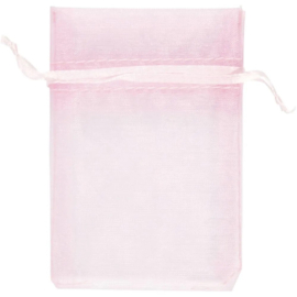 Organza zakje roze - 7x10cm. (10 stuks)