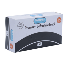 Premium Soft Nitril handschoenen – zwart – Maat: S - 100 stuks