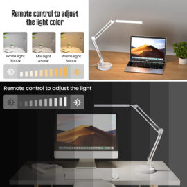 4 - LED Werklamplamp met voet & tafelklem