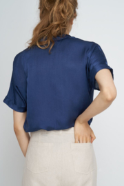 Jungle Folk - Tona Blouse - nightblue - Silk/Cotton