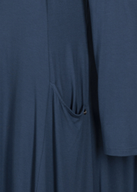 QNEEL - jersey lange jurk - Petrol blue