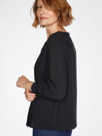 THOUGHT - Charlotte organic cotton pleated front top - black