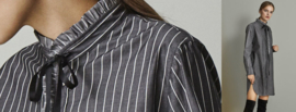 Nadine H  - Blouse with pockets Grey stripe