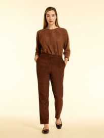 MARINA RINALDI - VELVET TROUSERS BROWN