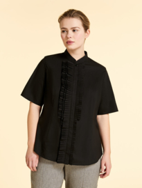 Marina Rinaldi -  Cotton poplin shirt - black