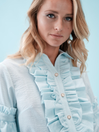 CRISTINA BARROS - Ruffle blouse - light blue