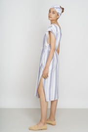 Jungle Folk - Amira Kaftan - striped blue white - handwoven cotton