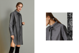 Nadine H  - Blouse with pockets Grey stripe