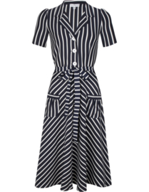 Very Cherry - dress navy white stripes