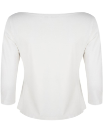 Very Cherry - Boatneck Top -  Ecru