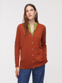 Nicethings - V neck cardigan - brick