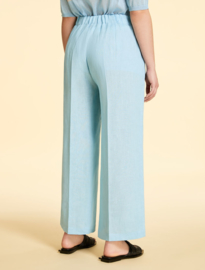 MARINA RINALDI - LINEN TROUSERS , SKI BLUE