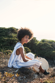Jungle Folk - Top blue/white Amir