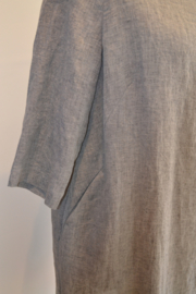 Qneel - Comfy linen dress - Light Grey