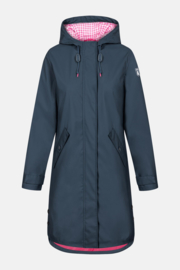 Derbe - Friese Navy Vichy Women's Raincoat -  Dark Blue Checkered
