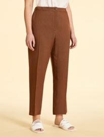 MARINA RINALDI -  LINEN TROUSERS - BROWN