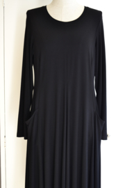 QNeel - Jersey lange jurk - Zwart