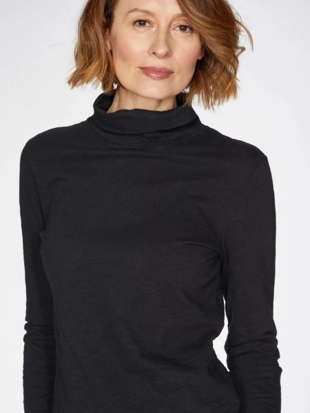 THOUGHT - ORGANIC COTTON - ROLL NECK - BLACK