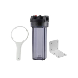 Aquapro 10" filterhuis tranparant met sleutel en support 3/8" aansluiting