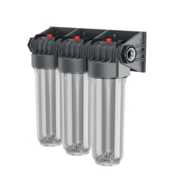 Euro-Fil  3 x 10" filterhuis met sleutel en support