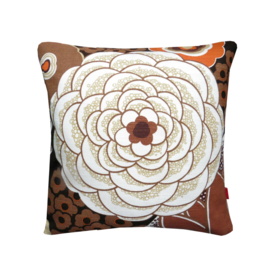 Kussenhoes bloemen bruin retro vintage