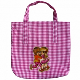 Shopper boodschappentasje roze